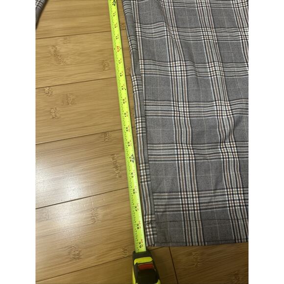 H&M Divided Grey Plaid Stretch Dress Pants Scandinavian Chic Capsule Sz Med - Picture 4 of 6